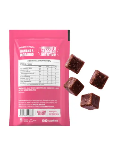CUBOS FRUTAS 30G BANANA/MORANGO NATIKOS