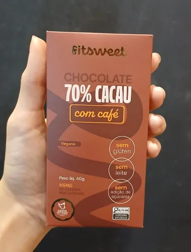CHOCOLATE 70% CACAU 40G CAFE  FIT SWEET