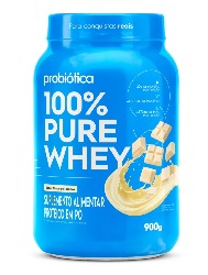 100% PURE WHEY POTE 900G CHOCOLATE BRANCO PROBIOTICA