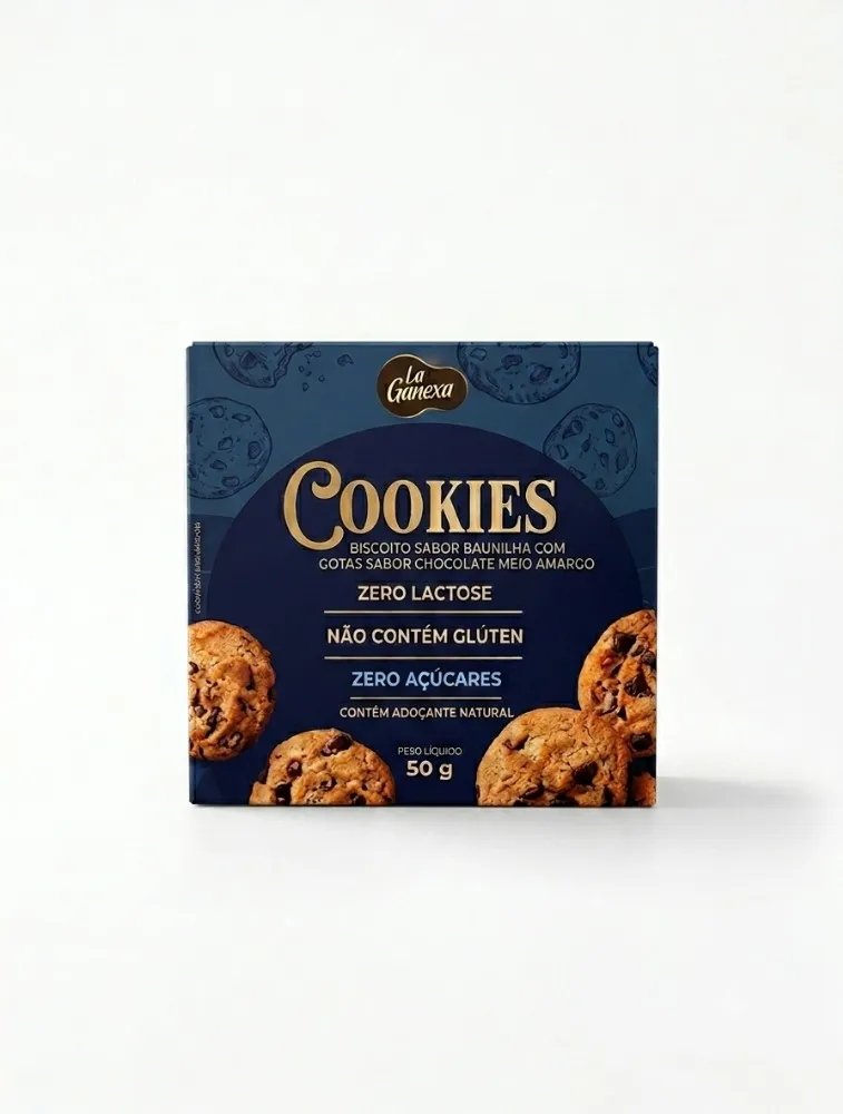 COOKIES ZERO 50G BAUNILHA/GTS CHOCOLATE LA GANEXA