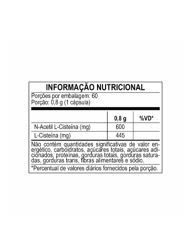 NAC N-ACETIL L-CISTEINA 60 CAPS 600MG BODY ACTION