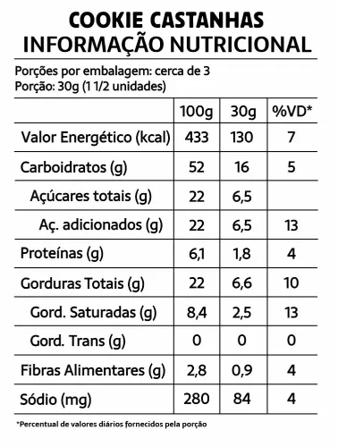 COOKIE ZERO 67G CASTANHA BELIVE