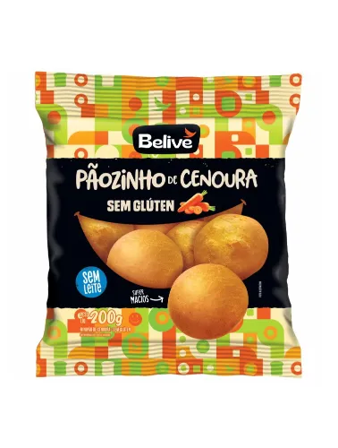 PAOZINHO CENOURA S/GLUTEN 200G BELIVE