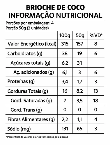 BRIOCHE COCO S/ GLUTEN 200G BELIVE