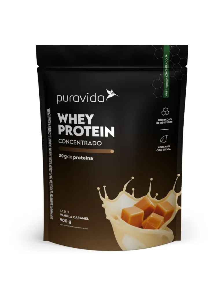 WHEY PROTEIN 900G VANILLA CARAMEL PURA VIDA