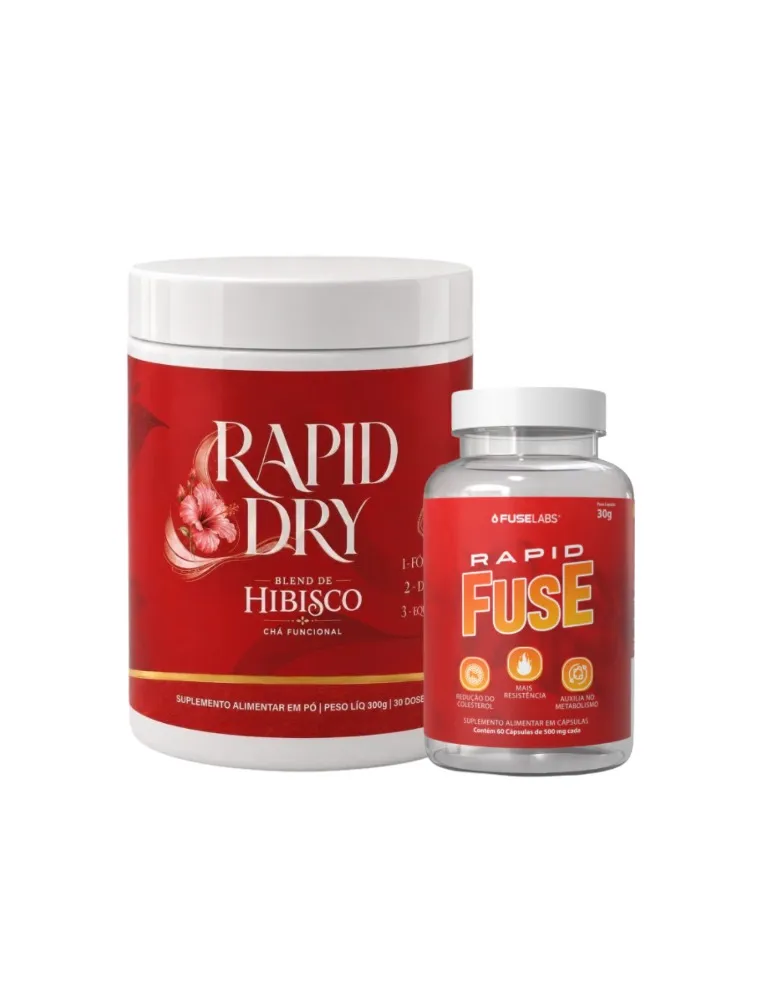 Combo Rapid Dry 300g Hibisco + Rapid Fuse 60 Caps + Meia Personalizada