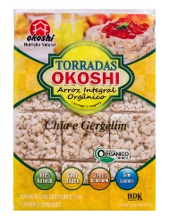 TORRADA ARROZ INTEGRAL ORGANICO 75G CHIA GERGELIM OKOSHI