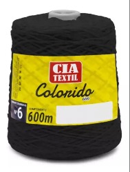 BARBANTE CIA TEXTIL 600G N6 - PRETO