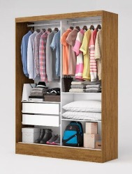 Guarda Roupa Santiago Plus 2 Portas Off White Com Cinamomo