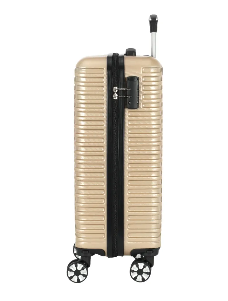 Mala de viagem abs bordo 10kg champanhe