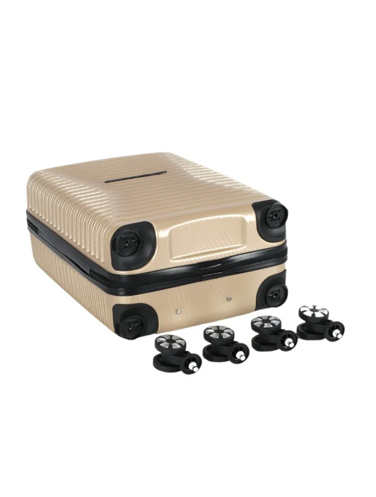 Mala de viagem abs bordo 10kg champanhe