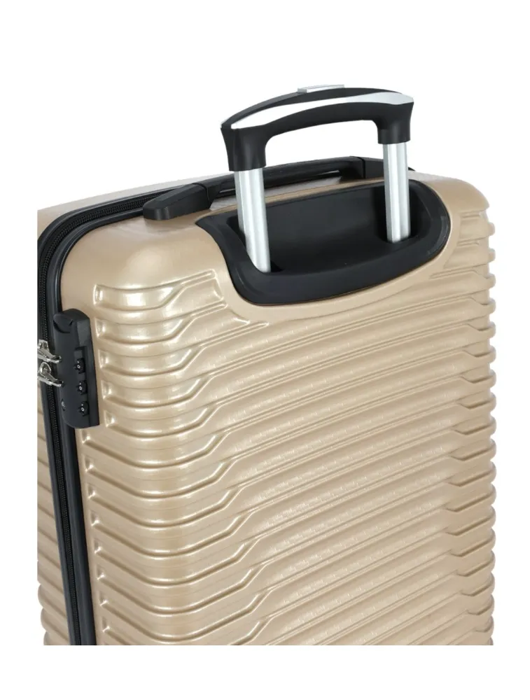 Mala de viagem abs bordo 10kg champanhe