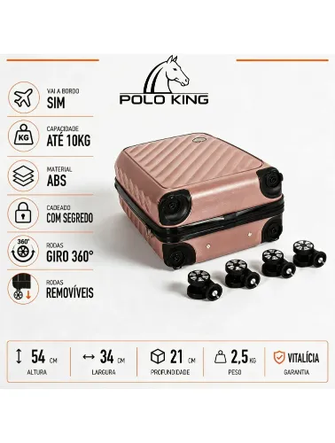 Mala de viagem abs pequena 08kg rose