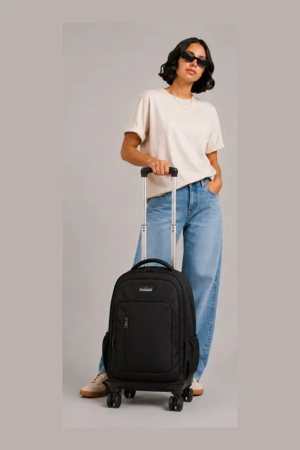 Mochila executiva carrinho comp p/ notebook preto