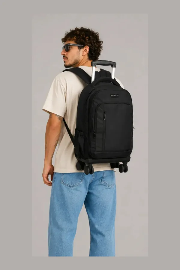 Mochila executiva carrinho comp p/ notebook preto