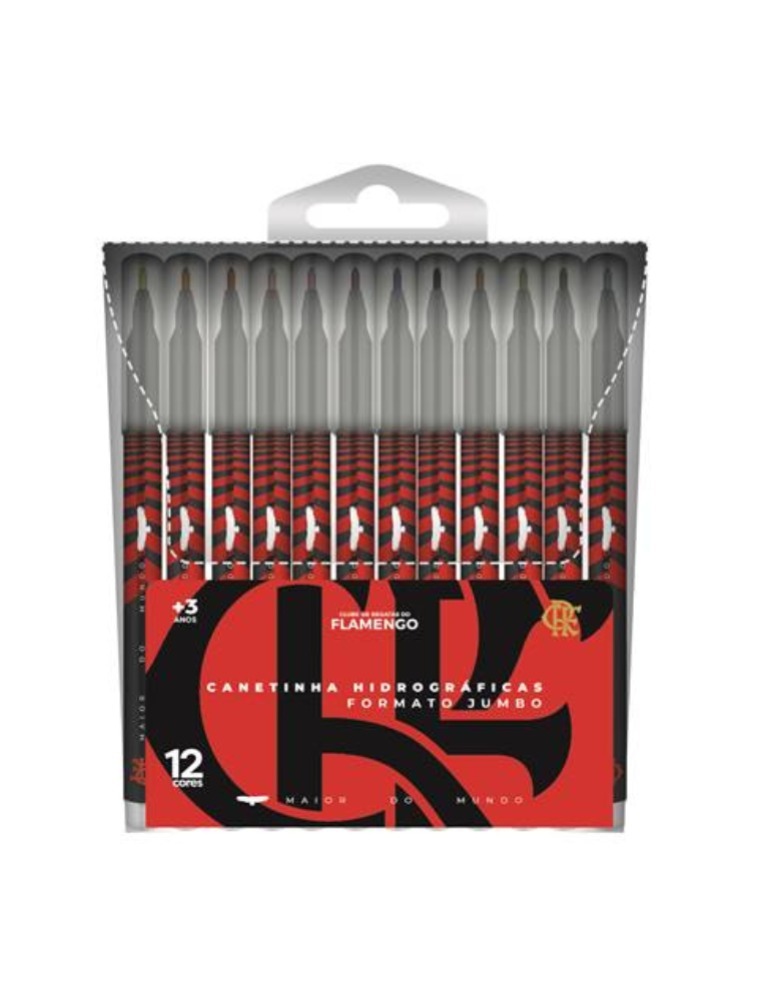 Canetinha hidrografica plus 12 cores fl0301