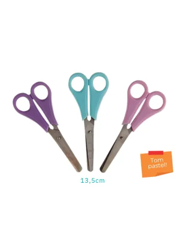 TESOURA ESCOLAR 13,5CM CORES PASTEL  - SK1803