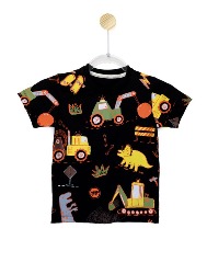 CAMISETA - TRATOR DINOS COLOR - PRETA