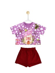 CONJ. CROPPED COGUMELO ROXO E S SAIA VERMELHO - PROMO