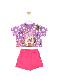 CONJ. COGUMELO ROXO E S SAIA ROSA - PROMO