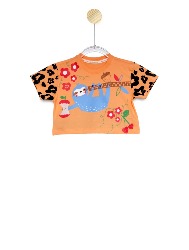 CROPPED - FLORA PREGUIÇA - LARANJA 2233