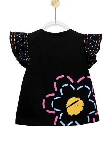 BLUSA MARIA - JARDINS ARCO-ÍRIS - PRETO