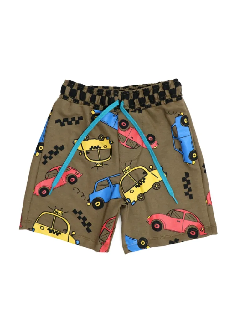 SHORT MOLETOM - DINOS CARROS - 2133 BEGE