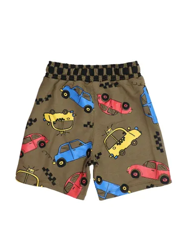 SHORT MOLETOM - DINOS CARROS - 2133 BEGE