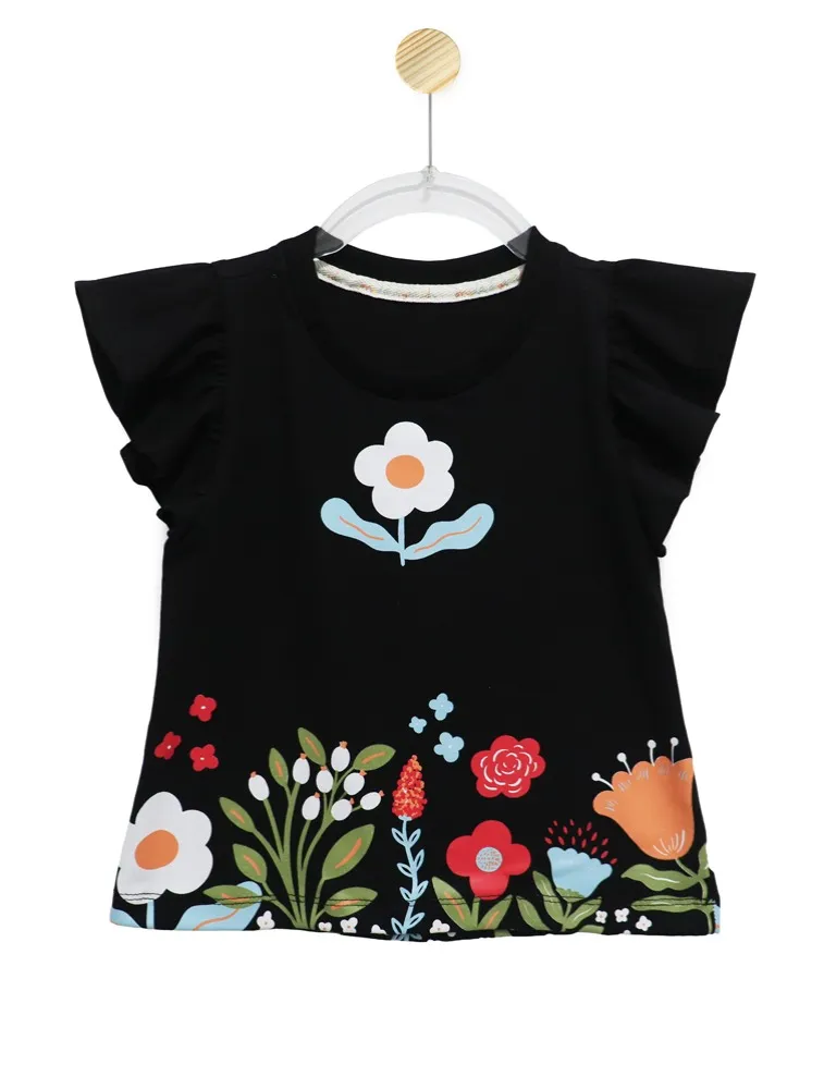 BLUSA MARIA - FLORA - PRETO