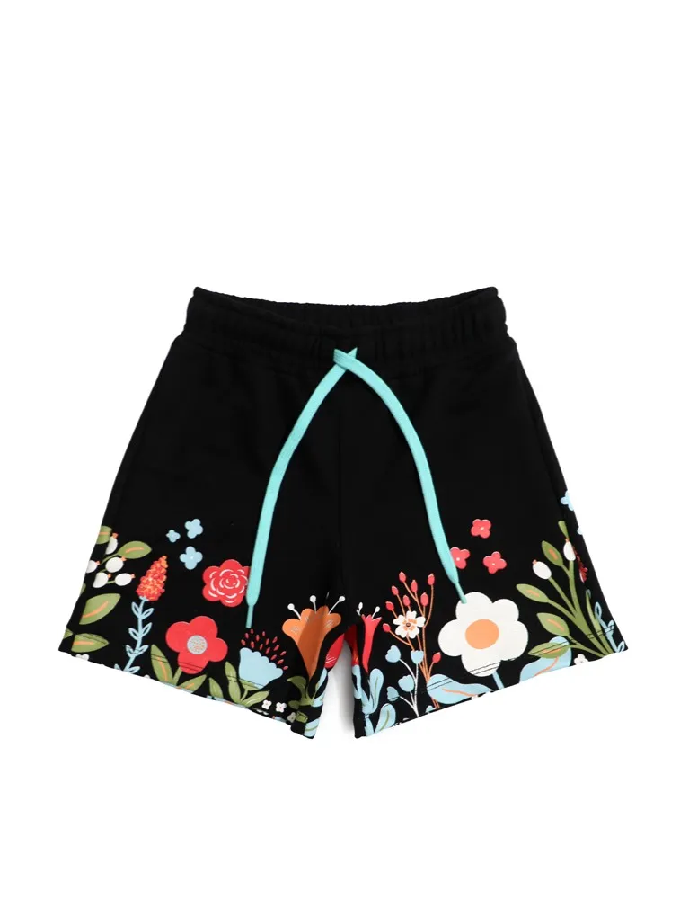 SHORT CADARÇO - FLORA - PRETO