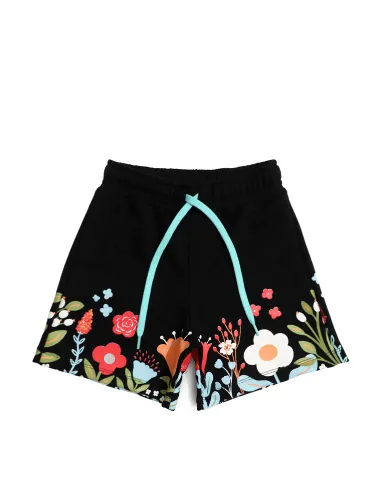SHORT CADARÇO - FLORA - PRETO