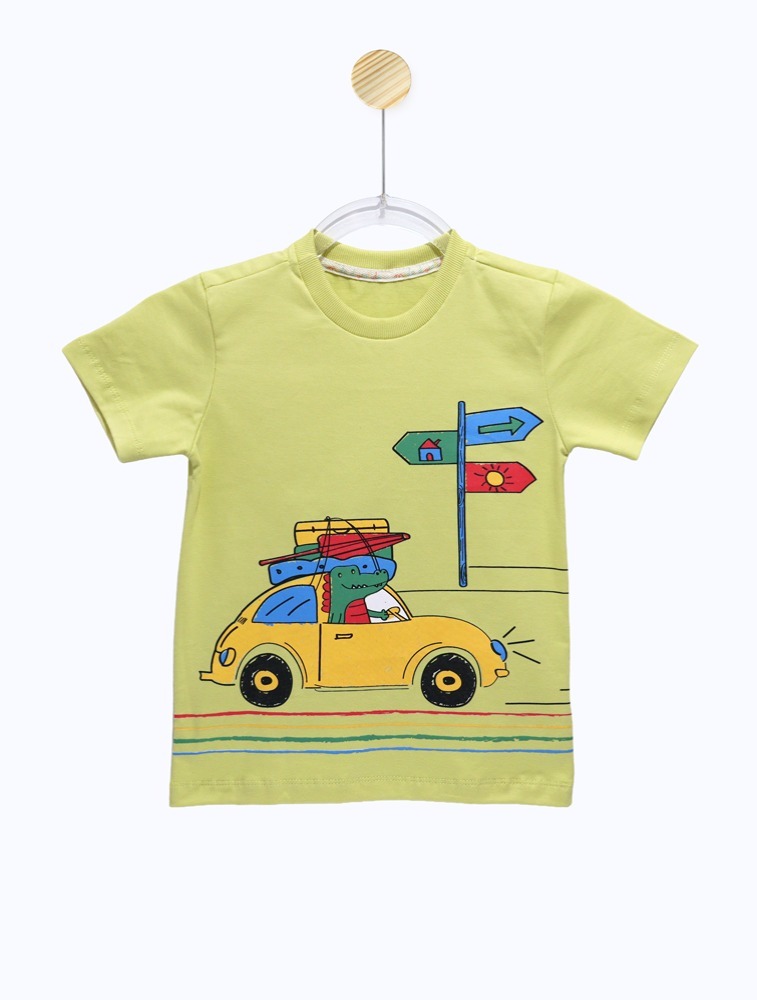 CAMISETA - DINO FUSCA - VERDE CLARO 2427