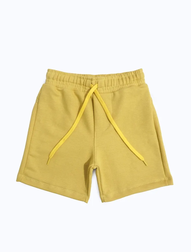 SHORT MOLETOM LISO - AMARELO - 2302