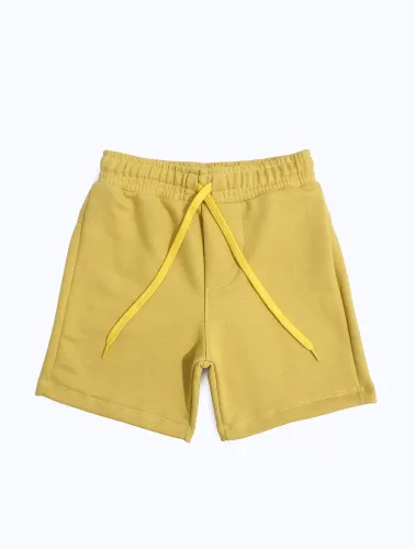 SHORT MOLETOM LISO - AMARELO - 2302