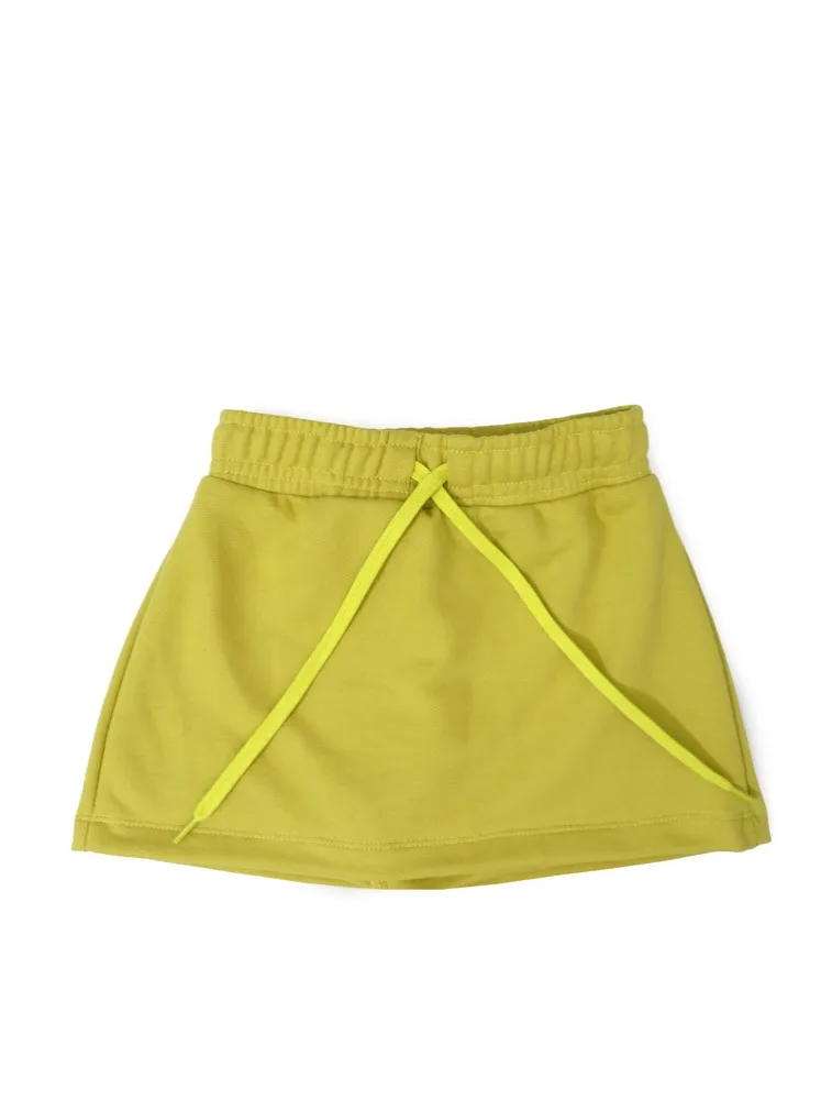 SHORT-SAIA MOLETOM LISO - CADARÇO - VERDE 2514