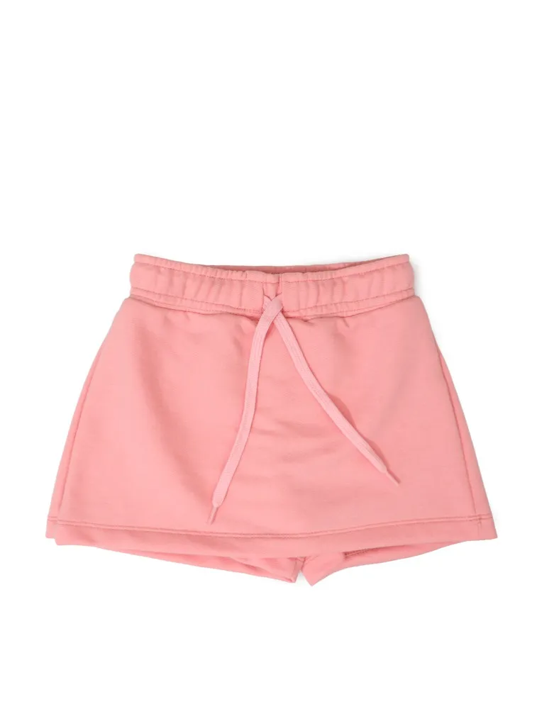 SHORT-SAIA MOLETOM LISO - CADARÇO - ROSA - 2425