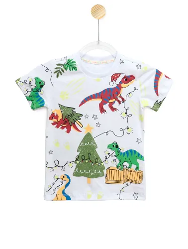 CAMISETA - DINOS NATAL QUE BRILHA - BR