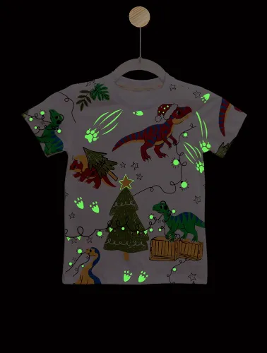 CAMISETA - DINOS NATAL QUE BRILHA - BR