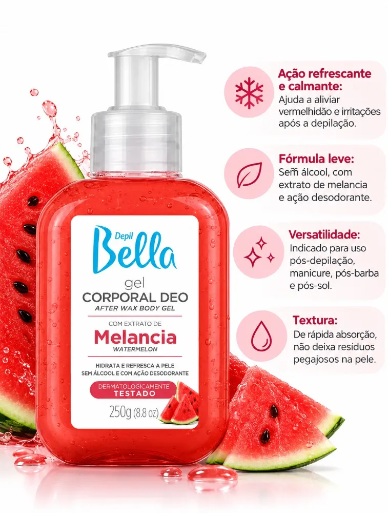 GEL CORPORAL MELANCIA 250G DEPIL BELLA