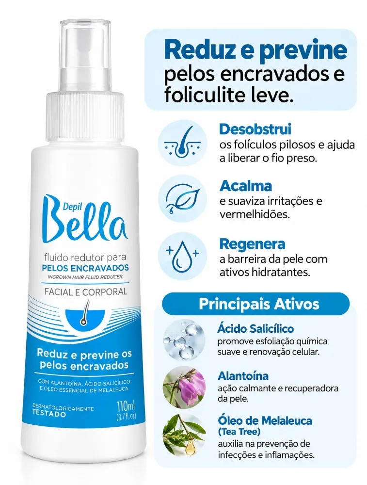 FLUIDO PARA PELOS ENCRAVADOS 110ML DEPIL BELLA