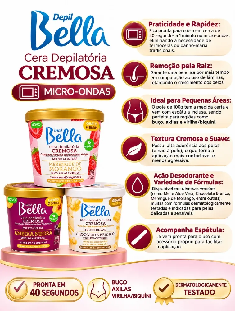 CERA MICRO - ONDAS  100G  DEPIL BELLA