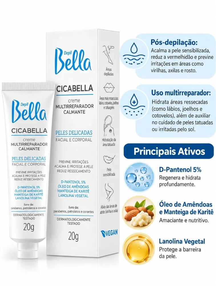 CREME MULTIREPARADOR CALMANTE 20G DEPIL BELLA