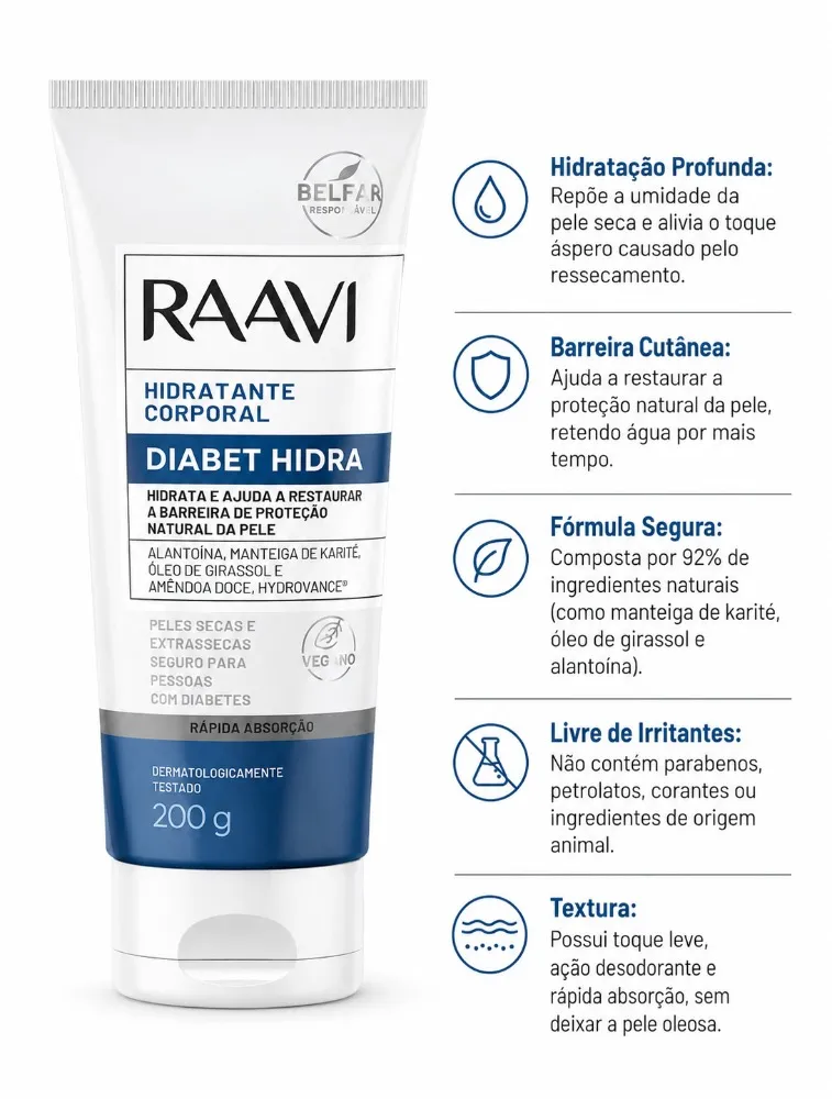 RAAVI HIDRATANTE CORPORAL DIABET HIDRA 200G