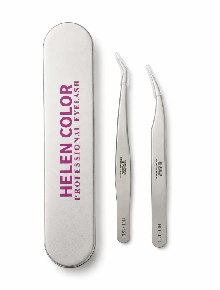 ESTOJO COM PINÇAS HELEN COLOR (N01- N02 ) PRATA HCL 014-025