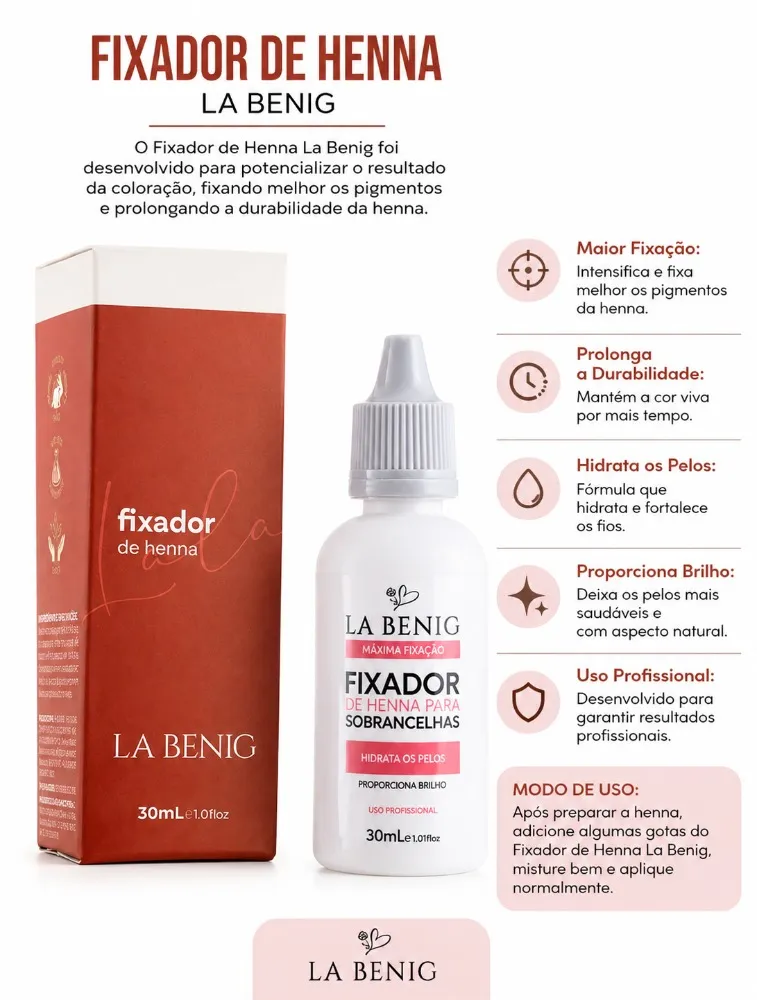 FIXADOR DE HENNA 30ML - LA BENIG