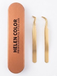 ESTOJO COM PINÇAS HELEN COLOR ST15-N04 (DOURADO)
