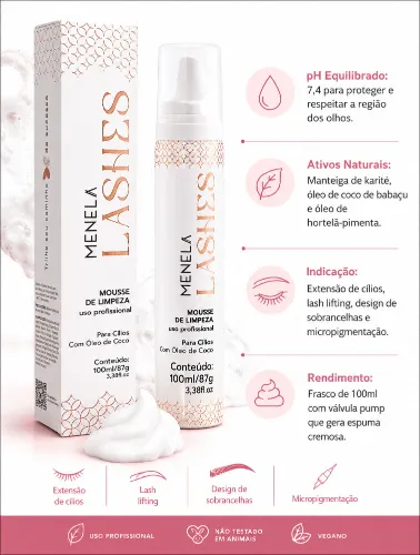MOUSSE LIMPEZA DE CILIOS 100ML MENELA
