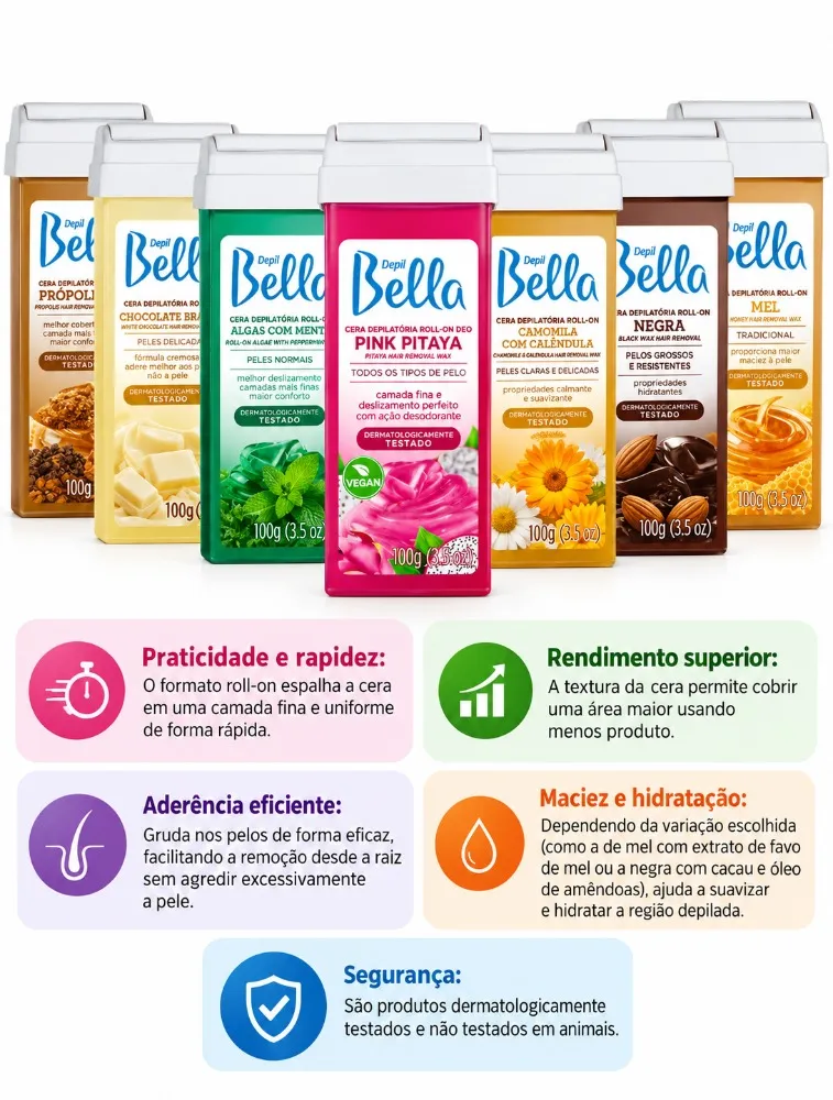 CERA ROLL-ON REFIL 100G DEPIL BELLA