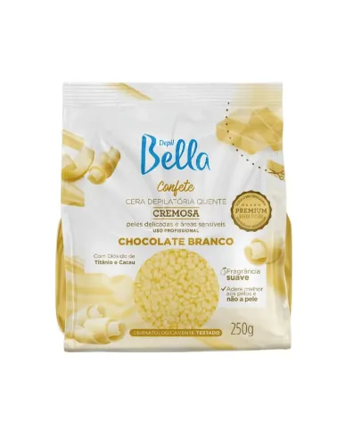 CERA QUENTE CONFETE CHOCOLATE BRANCO 250G DEPIL BELLA