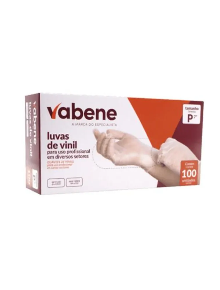 LUVA VINIL S/PO-VABENE- 100UN